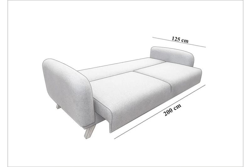 Sovesofa Malkiat - Antrasitt - Møbler - Sofaer - Sovesofaer - 3 seters sovesofa