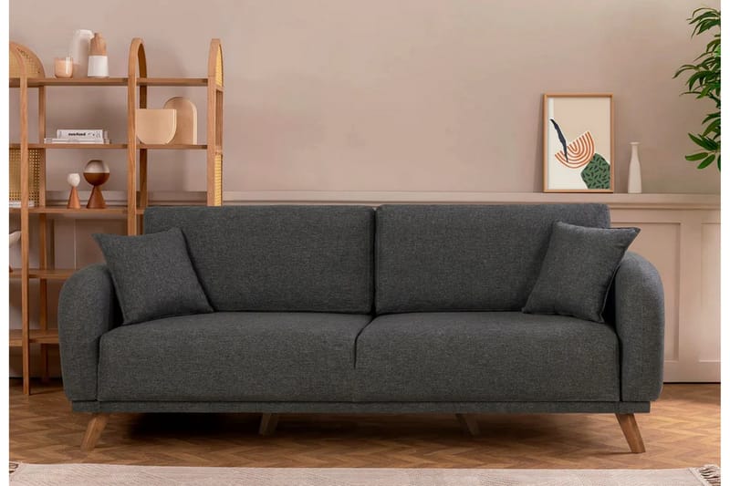 Sovesofa Malkiat - Antrasitt - Møbler - Sofaer - Sovesofaer - 3 seters sovesofa