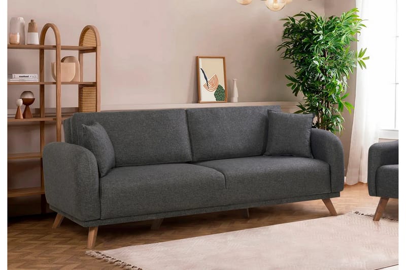 Sovesofa Malkiat - Antrasitt - Møbler - Sofaer - Sovesofaer - 3 seters sovesofa