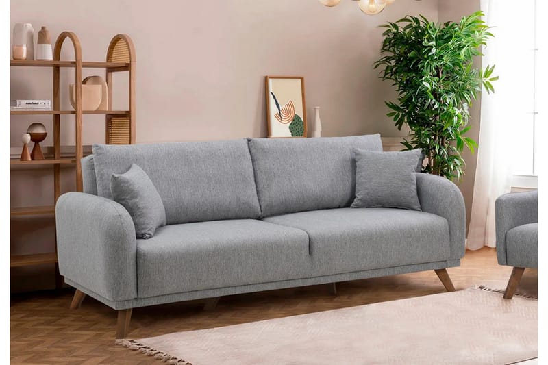 Sovesofa Malkiat - Grå - Møbler - Sofaer - Sovesofaer - 3 seters sovesofa