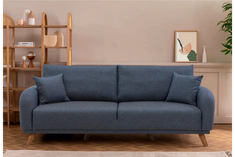 Sovesofa Malkiat - Mørkeblå - Møbler - Sofaer - Sovesofaer - 3 seters sovesofa