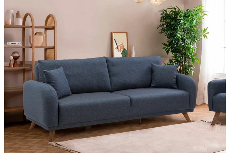 Sovesofa Malkiat - Mørkeblå - Møbler - Sofaer - Sovesofaer - 3 seters sovesofa