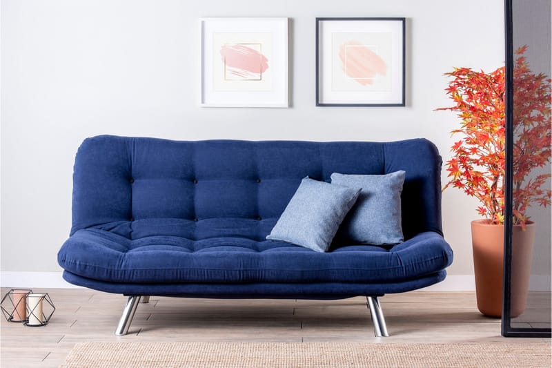 Sovesofa Mallie 3-seter - Marineblå - Møbler - Sofaer - Sovesofaer - 3 seters sovesofa