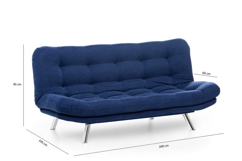 Sovesofa Mallie 3-seter - Marineblå - Møbler - Sofaer - Sovesofaer - 3 seters sovesofa