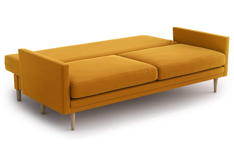 Sovesofa Minelle 3-seter - Gul - Møbler - Sofaer - Sovesofaer - 3 seters sovesofa