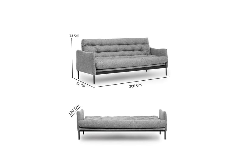 Sovesofa Renge - Mørkegrå - Møbler - Sofaer - Sovesofaer - 3 seters sovesofa