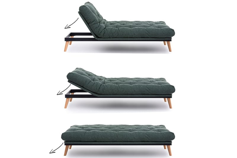 Sovesofa Saki - Green - Møbler - Sofaer - Sovesofaer - 3 seters sovesofa