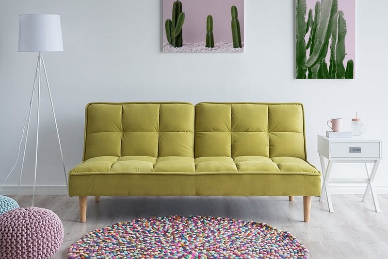 Sovesofa Siljan 177 cm - Gul - Møbler - Sofaer - Sovesofaer - 3 seters sovesofa