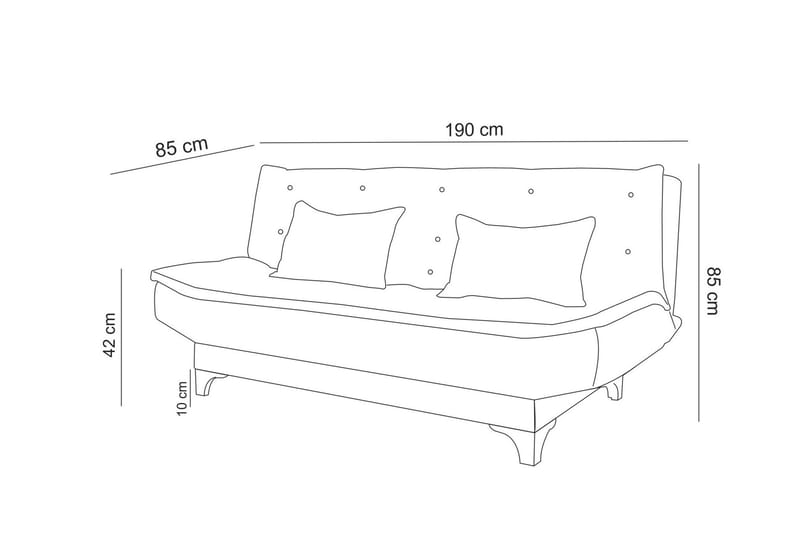 Sovesofa Theodora 3-seter - Blå - Møbler - Sofaer - Sovesofaer - 3 seters sovesofa