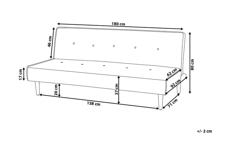 Sovesofa Visby 180 cm - Grå - Møbler - Sofaer - Sovesofaer - 3 seters sovesofa