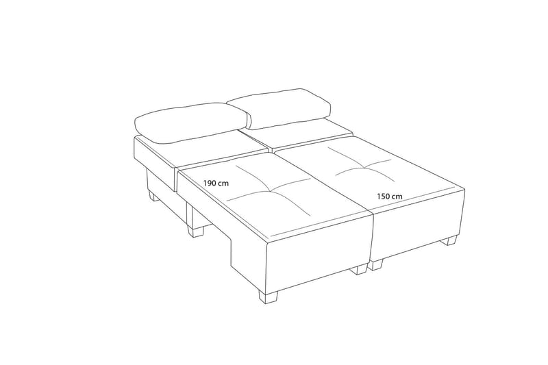 3-seters Sovesofa Perenna - Krem - Møbler - Sofaer - Sovesofaer - 3 seters sovesofa