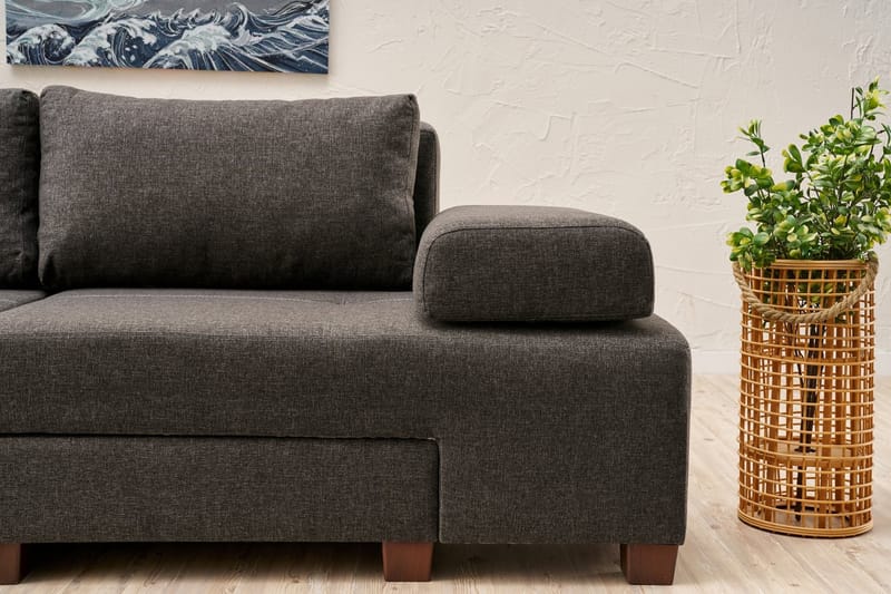 3-seters Sovesofa Perenna - Antrasitt - Møbler - Sofaer - Sovesofaer - 3 seters sovesofa