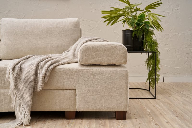 3-seters Sovesofa Perenna - Krem - Møbler - Sofaer - Sovesofaer - 3 seters sovesofa