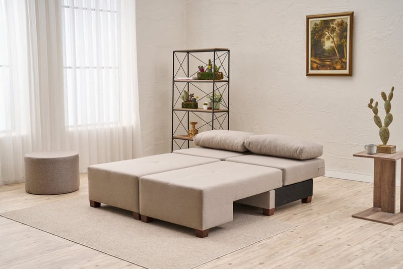 3-seters Sovesofa Perenna - Krem - Møbler - Sofaer - Sovesofaer - 3 seters sovesofa