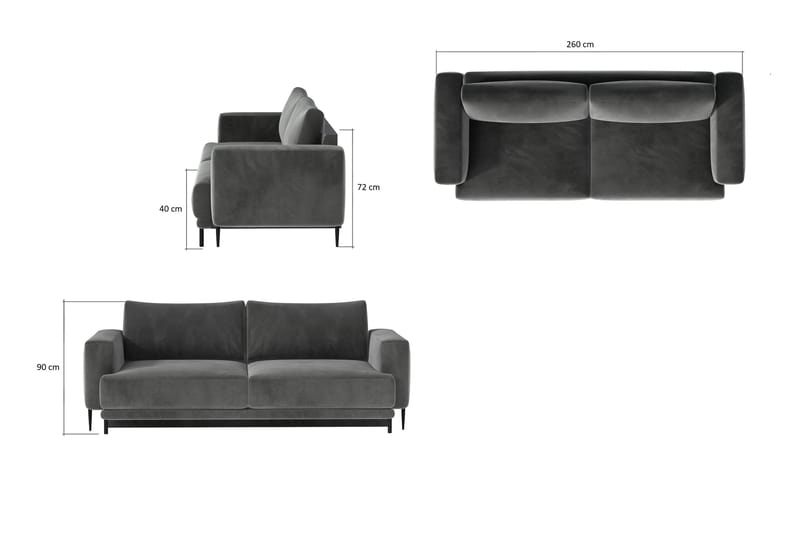 4-seters Sovesofa Smithville - Beige - Møbler - Sofaer - Sovesofaer - 4 seters sovesofa