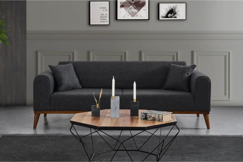 4-seters Sovesofa Akio 4-seters - Antrasitt - Møbler - Sofaer - Sovesofaer - 4 seters sovesofa