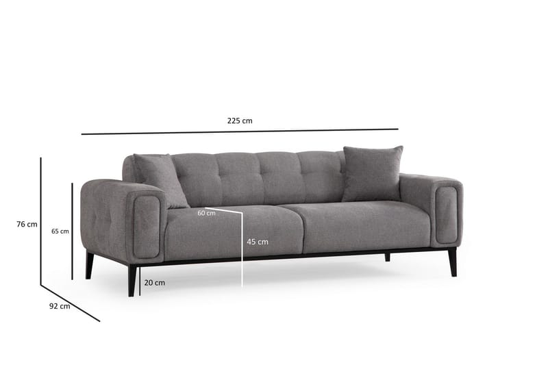 4-seters Sovesofa Athena 4-seters - Lysegrå - Møbler - Sofaer - Sovesofaer - 4 seters sovesofa