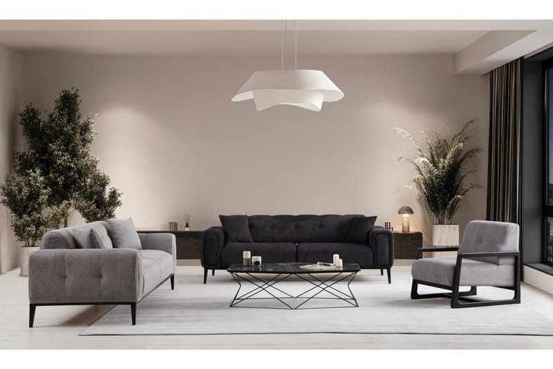 4-seters Sovesofa Athena 4-seters - Svart - Møbler - Sofaer - Sovesofaer - 4 seters sovesofa