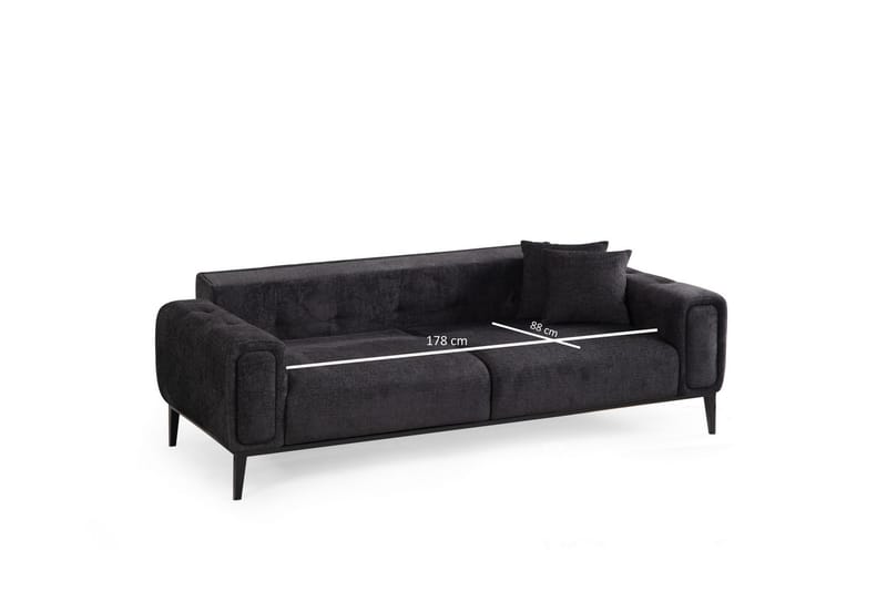 4-seters Sovesofa Athena 4-seters - Svart - Møbler - Sofaer - Sovesofaer - 4 seters sovesofa