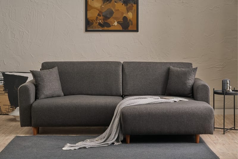 4-seters Sovesofa med Divan Alfie 4-seters - Antrasitt - Møbler - Sofaer - Sovesofaer - Sovesofa divan