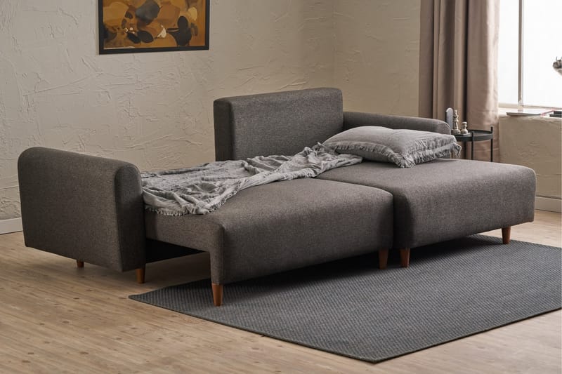 4-seters Sovesofa med Divan Alfie 4-seters - Antrasitt - Møbler - Sofaer - Sovesofaer - Sovesofa divan