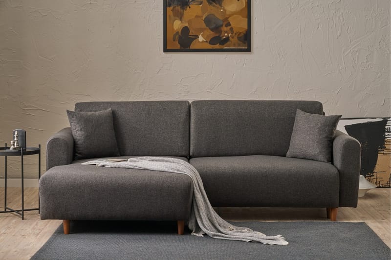 4-seters Sovesofa med Divan Alfie 4-seters - Antrasitt - Møbler - Sofaer - Sovesofaer - Sovesofa divan