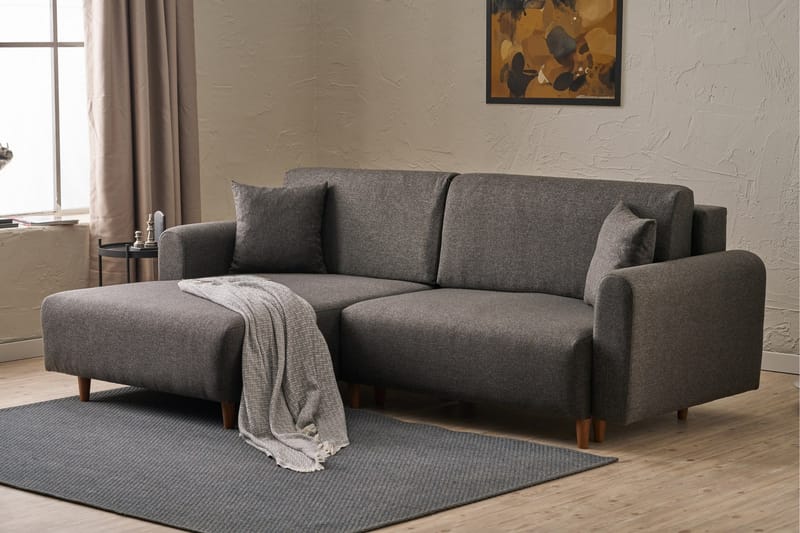 4-seters Sovesofa med Divan Alfie 4-seters - Antrasitt - Møbler - Sofaer - Sovesofaer - Sovesofa divan