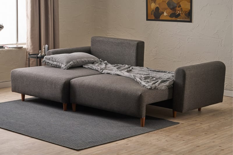 4-seters Sovesofa med Divan Alfie 4-seters - Antrasitt - Møbler - Sofaer - Sovesofaer - Sovesofa divan