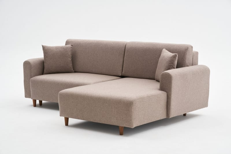 4-seters Sovesofa med Divan Alfie 4-seters - Brun - Møbler - Sofaer - Sovesofaer - Sovesofa divan