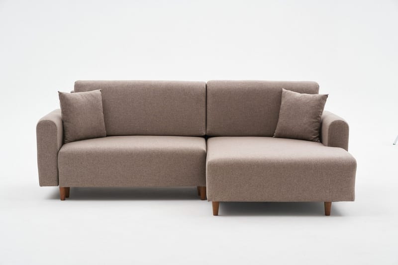 4-seters Sovesofa med Divan Alfie 4-seters - Brun - Møbler - Sofaer - Sovesofaer - Sovesofa divan