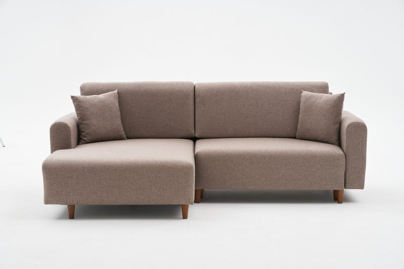 4-seters Sovesofa med Divan Alfie 4-seters - Brun - Møbler - Sofaer - Sovesofaer - Sovesofa divan