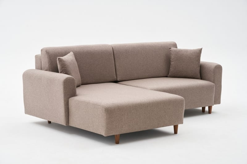 4-seters Sovesofa med Divan Alfie 4-seters - Brun - Møbler - Sofaer - Sovesofaer - Sovesofa divan