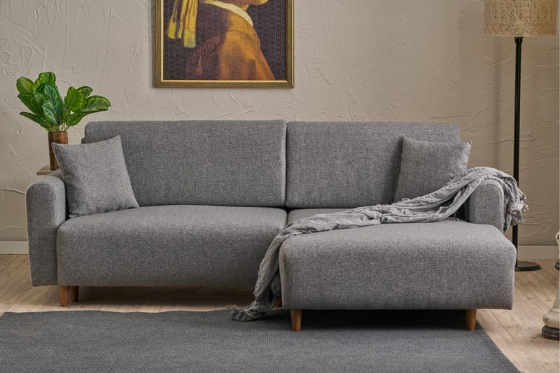 4-seters Sovesofa med Divan Alfie 4-seters - Grå - Møbler - Sofaer - Sovesofaer - Sovesofa divan