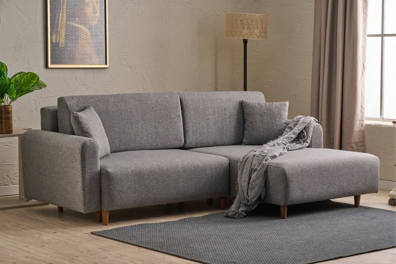 4-seters Sovesofa med Divan Alfie 4-seters - Grå - Møbler - Sofaer - Sovesofaer - Sovesofa divan