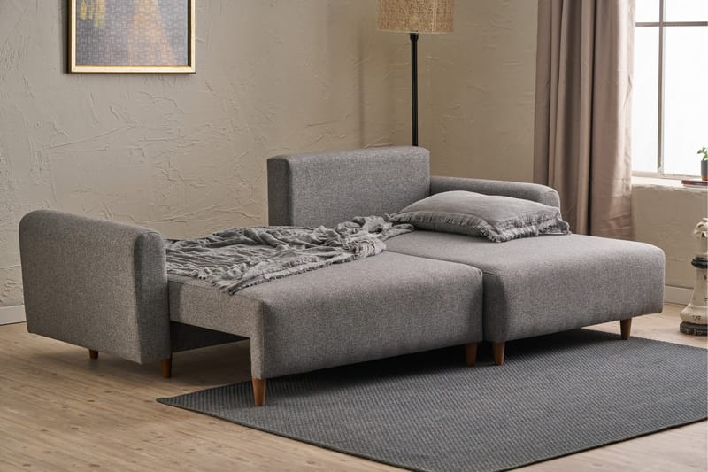 4-seters Sovesofa med Divan Alfie 4-seters - Grå - Møbler - Sofaer - Sovesofaer - Sovesofa divan