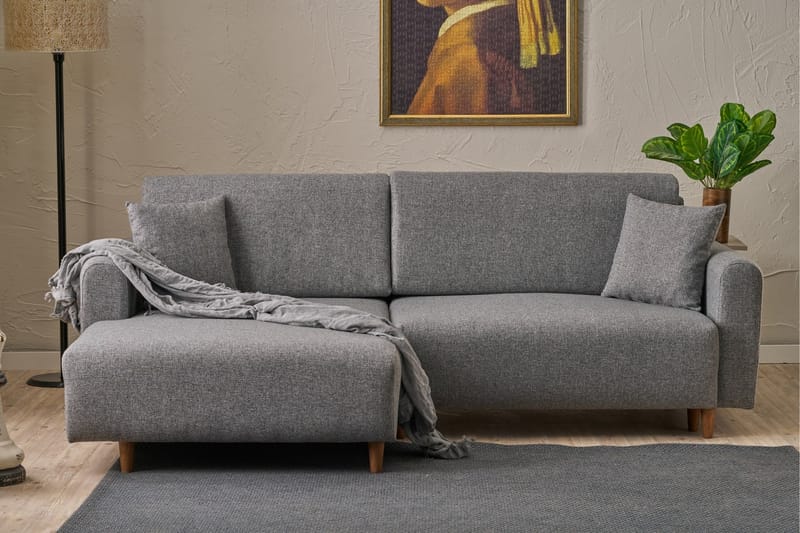 4-seters Sovesofa med Divan Alfie 4-seters - Grå - Møbler - Sofaer - Sovesofaer - Sovesofa divan