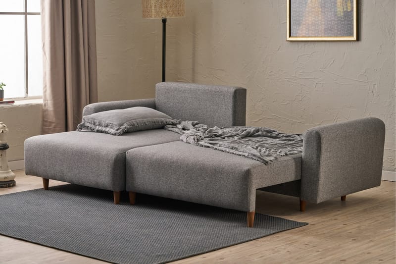 4-seters Sovesofa med Divan Alfie 4-seters - Grå - Møbler - Sofaer - Sovesofaer - Sovesofa divan