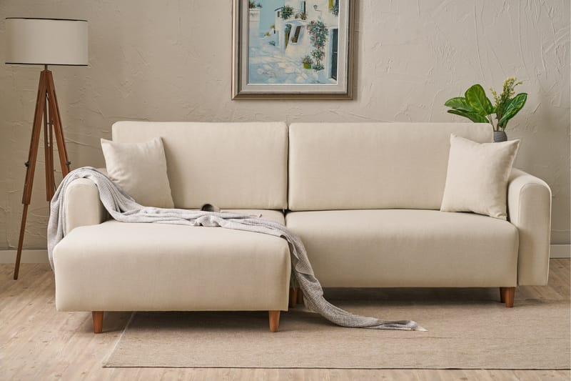 4-seters Sovesofa med Divan Alfie 4-seters - Krem - Møbler - Sofaer - Sovesofaer - Sovesofa divan