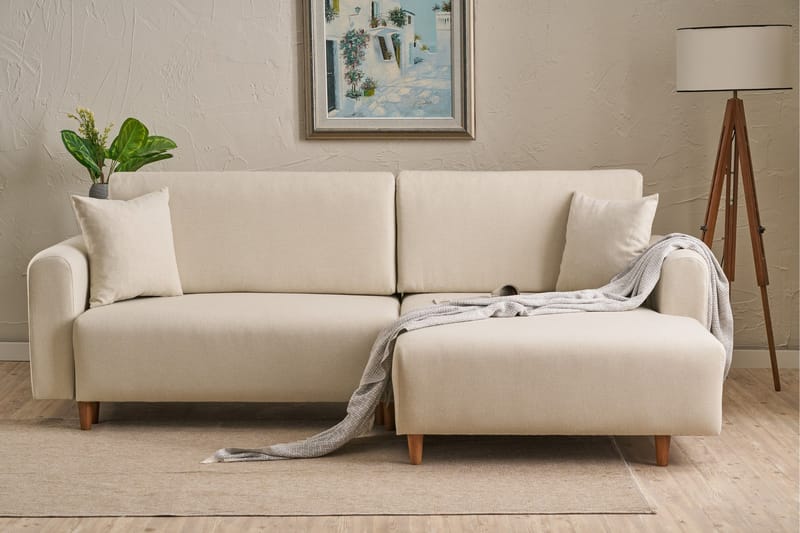 4-seters Sovesofa med Divan Alfie 4-seters - Krem - Møbler - Sofaer - Sovesofaer - Sovesofa divan