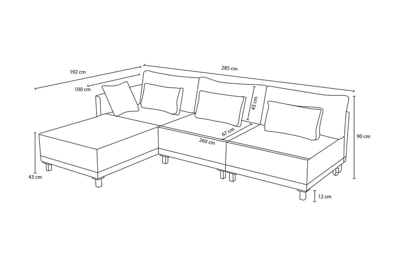 4-seters Sovesofa med Divan Matris 4-seters - Beige - Møbler - Sofaer - Sovesofaer - Sovesofa divan