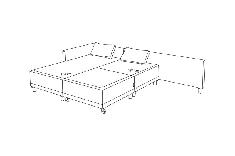 4-seters Sovesofa med Divan Matris 4-seters - Beige - Møbler - Sofaer - Sovesofaer - Sovesofa divan