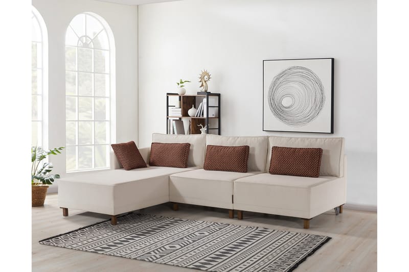 4-seters Sovesofa med Divan Matris 4-seters - Beige - Møbler - Sofaer - Sovesofaer - Sovesofa divan