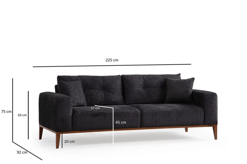 4-seters Sovesofa Sinor 4-seters - Antrasitt - Møbler - Sofaer - Sovesofaer - 4 seters sovesofa