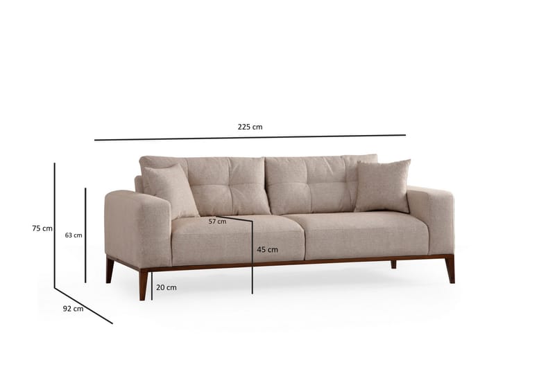 4-seters Sovesofa Sinor 4-seters - Beige - Møbler - Sofaer - Sovesofaer - 4 seters sovesofa