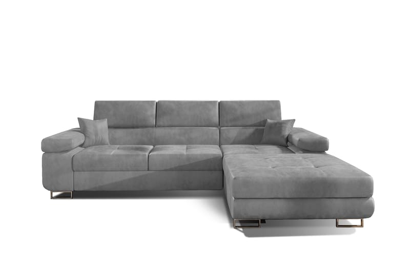 Sovesofa Kelestin med Divan Høyre - Grå - Møbler - Sofaer - Sovesofaer - 4 seters sovesofa