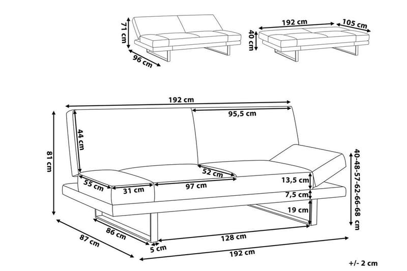 Sovesofa Tengwall - Beige - Møbler - Sofaer - Sovesofaer - 4 seters sovesofa