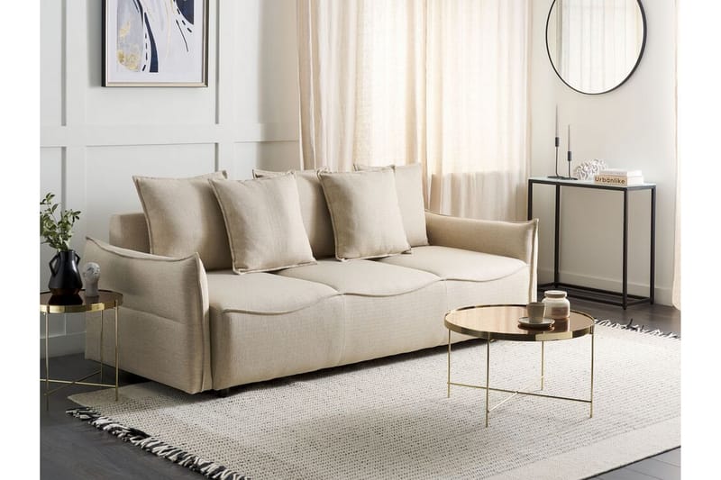 Balendin Sovesofa 3-seter - Beige/Svart - Møbler - Sofaer - Sovesofaer - 3 seters sovesofa