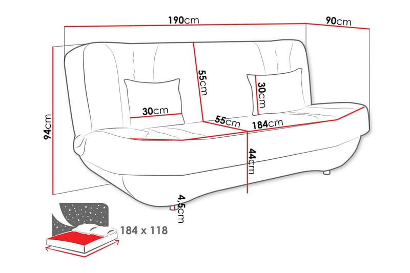 Burralla Sovesofa 2-seter - Beige/Brun - Møbler - Sofaer - Sovesofaer - 2 seters sovesofa