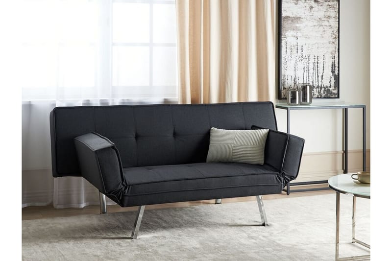 Cathleen Sovesofa 3-seter - Svart/Sølv - Møbler - Sofaer - Sovesofaer - 3 seters sovesofa