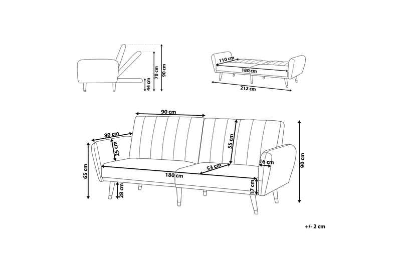 Debrina Sovesofa 3-seter - Beige - Møbler - Sofaer - Sovesofaer - 3 seters sovesofa